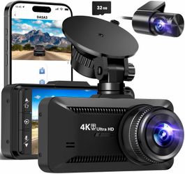 4K+2.5K front and rear dashboard camera, integrated GPS, 5.8G WiFi, 64 GB free card included, car dashboard camera, 2-channel car camera, 3.16-inch IP