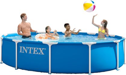 INTEX Metal Frame 12ft x 30in Round Above Ground Swimming Pool