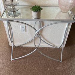 Silver Mirrored Console Table 