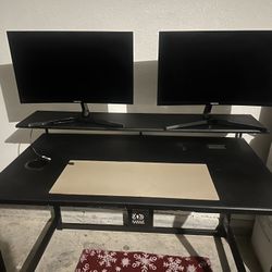 48” Gaming Desk w/24”Samsung Monitor (2)