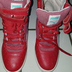 Ladies Red Wedge Pumas size 7 1/2 $15.00