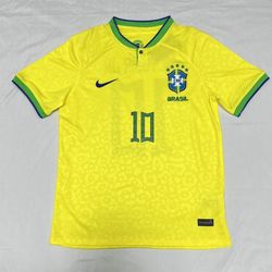 2022 Brazil Yellow 10 Neymar soccer Jersey