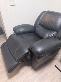 Leather couch and chair recliner set
