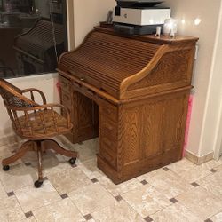 Massive Wood Desk And Chair