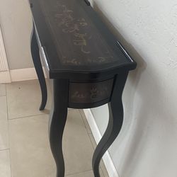 Black Wood Thin Console / Accent Table