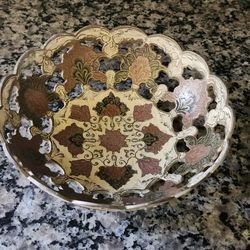 Vintage hand painted Copper Tray 