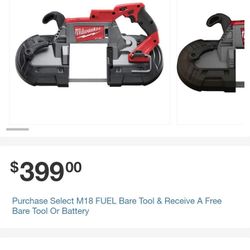 Milwaukee 2729S-20 M18 FUEL Deep Cut Dual-Trigger Band Saw

