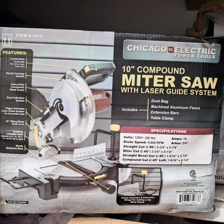10" Miter Saw With Laser Guide System 