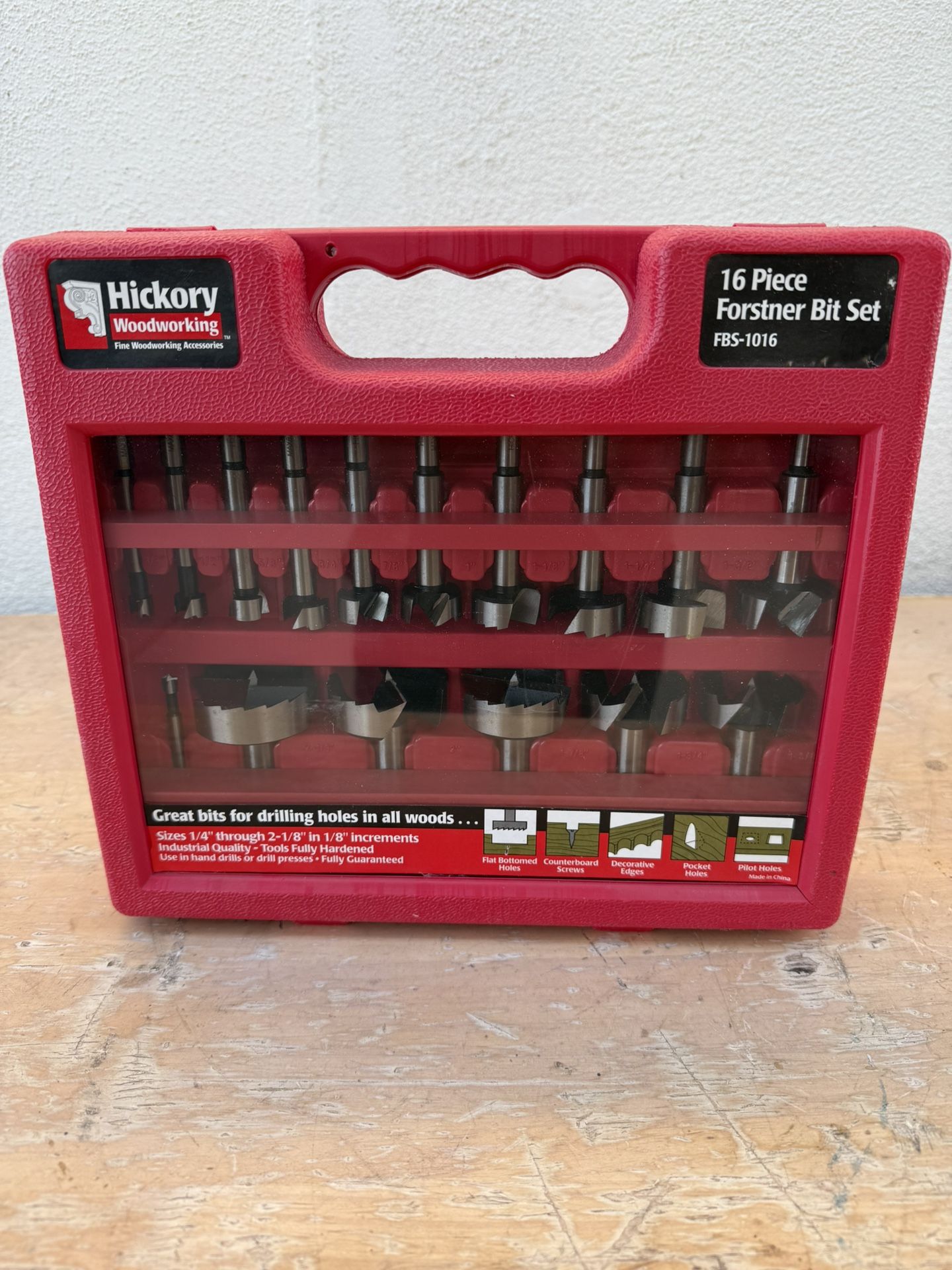 New - 16 Piece Forstner Drill Bit Set
