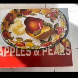 Apples and pears Chip and Dip 2 Piece Set Platter 