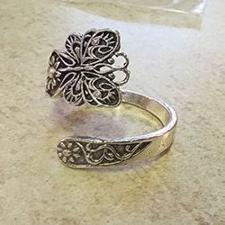 Butterfly Spoon Wrap Ring Adjustable 