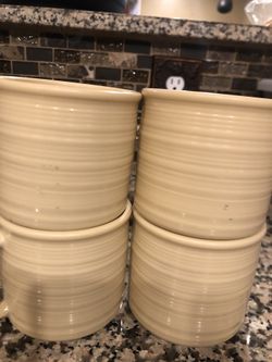 Vintage 1978 Tan Melamine Stone Hedge Mugs