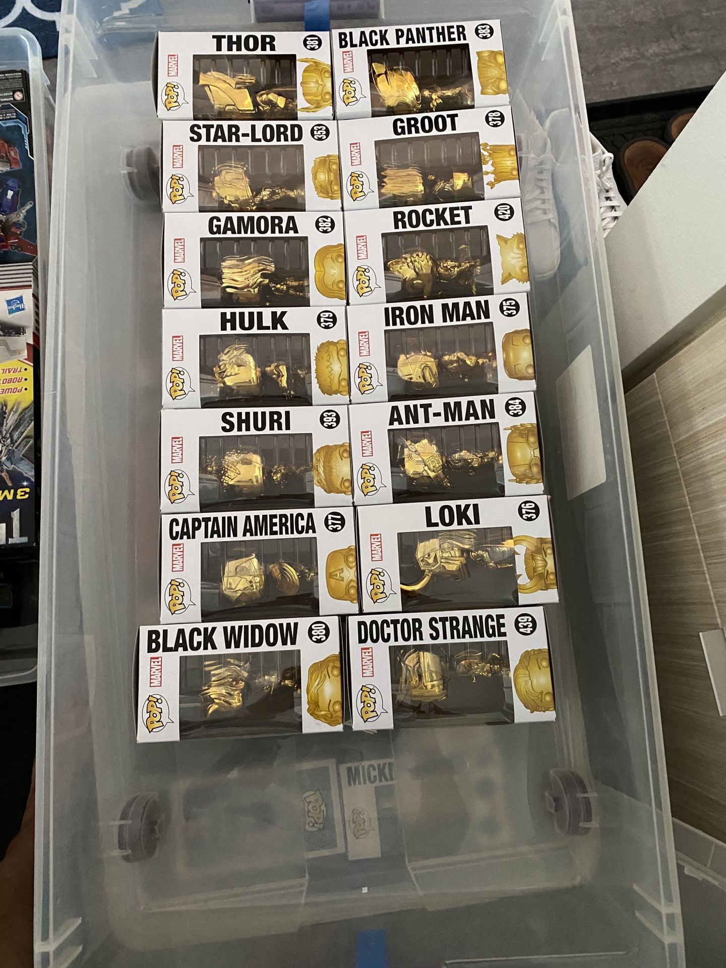 Complete Marvel 10th Anniversary Gold Funko