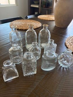 10 Bud Vases (clear glass)