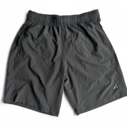 Mens Athletic Quick Dry Shorts Black/Silver Size Medium