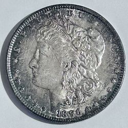 Morgan Silver Dollar 1896 AU58 Grade