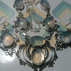 Brilliant Style Moonstone Jewelry Set.