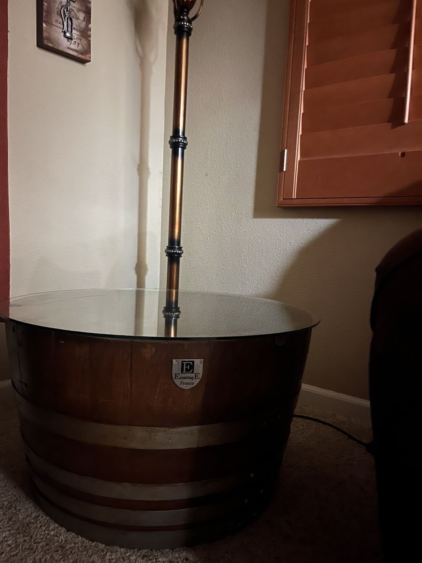 Custom End Table With Glass Top  