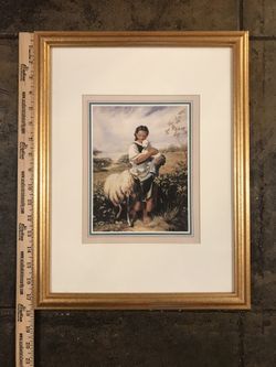 Golden framed and matted 17.5x13.5 inc beautiful art print