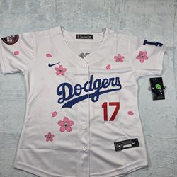 Women's Dodgers Shohei Ohtani #17 Takashi Murakami Cherry Blossom Tokyo Series 2025 Jersey Size S