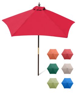 NEW In Box 7 Foot Wide Outdoor Patio Umbrella Perfect For Bistro Cafe Restaurant Dining 