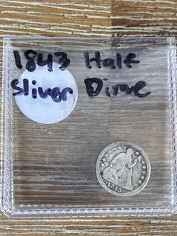 Half Dime Seated Liberty Silver 1843 Coin