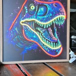 T- REX MULTICOLOURED DINOSAURD 16" X16" WIHT LED LIGKTS$ 20.00