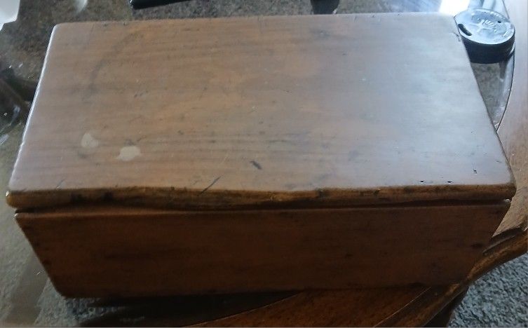 Antique Wooden Cash Box.