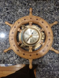 Vintage ship wheel clock