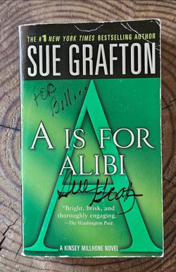 SUE GRAFTON Rare Autograph  "A IS FOR ALIBI" novel