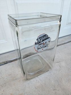 Antique Wincharger Spun Glass Farm Lighting Battery Jar Container