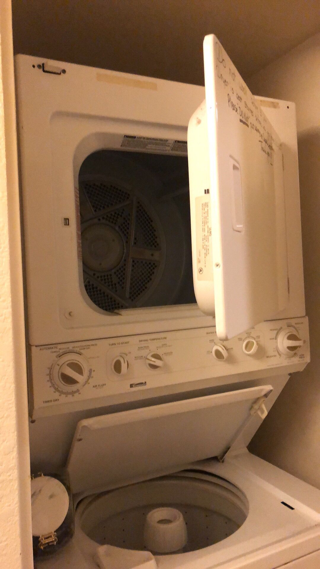 Stackable washer and dryer