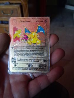 Charizard gold metal card