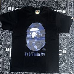 Bape Tee Blue Camo Ape Head S-XL