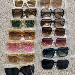 Oversized Square Fashion Sunglasses with Chain Detail