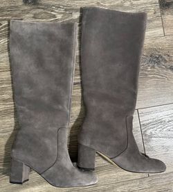 LAgence grey suede tall boots size 6