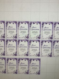 Quinceañera Labels, Hand Sanitizer Labels