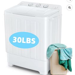 New in box Veeboto Portable Washing Machine, 30LBS Twin Tub Mini Compact Laundry 19lbs Washer/11lbs Spinner with Drain Pump & Time Control Washer Spin