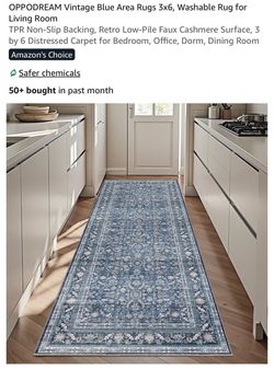 OPPODREAM Vintage Blue Area Rug 3x6