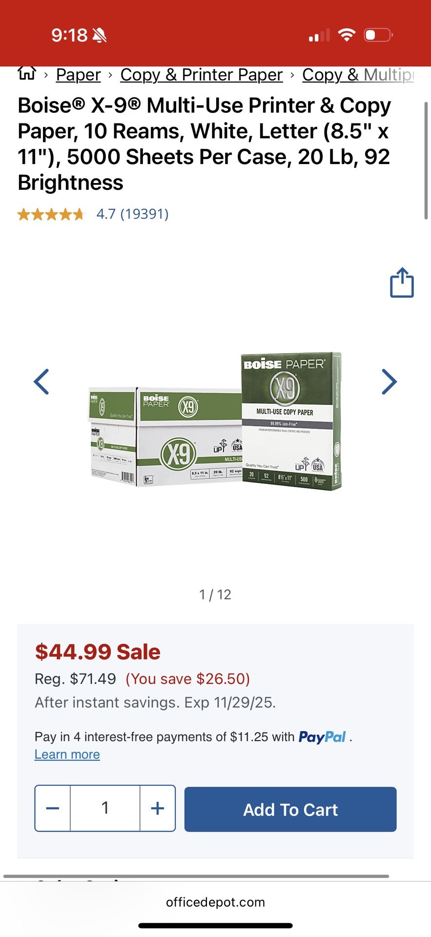 Printer/copy Paper 4500 Sheets 