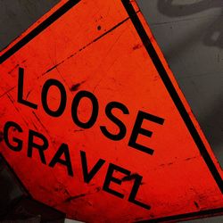 Vintage Loose Gravel Road Sign 