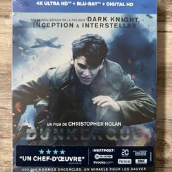 Dunkerque French Limited Edition Steelbook DVD 4K Blu Ray Dunkirk 2017 Movie Military WW2 