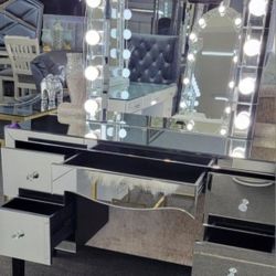 Vanity Desk Beveled Mirror LED  lights Bulb Mirror ✅️✅️