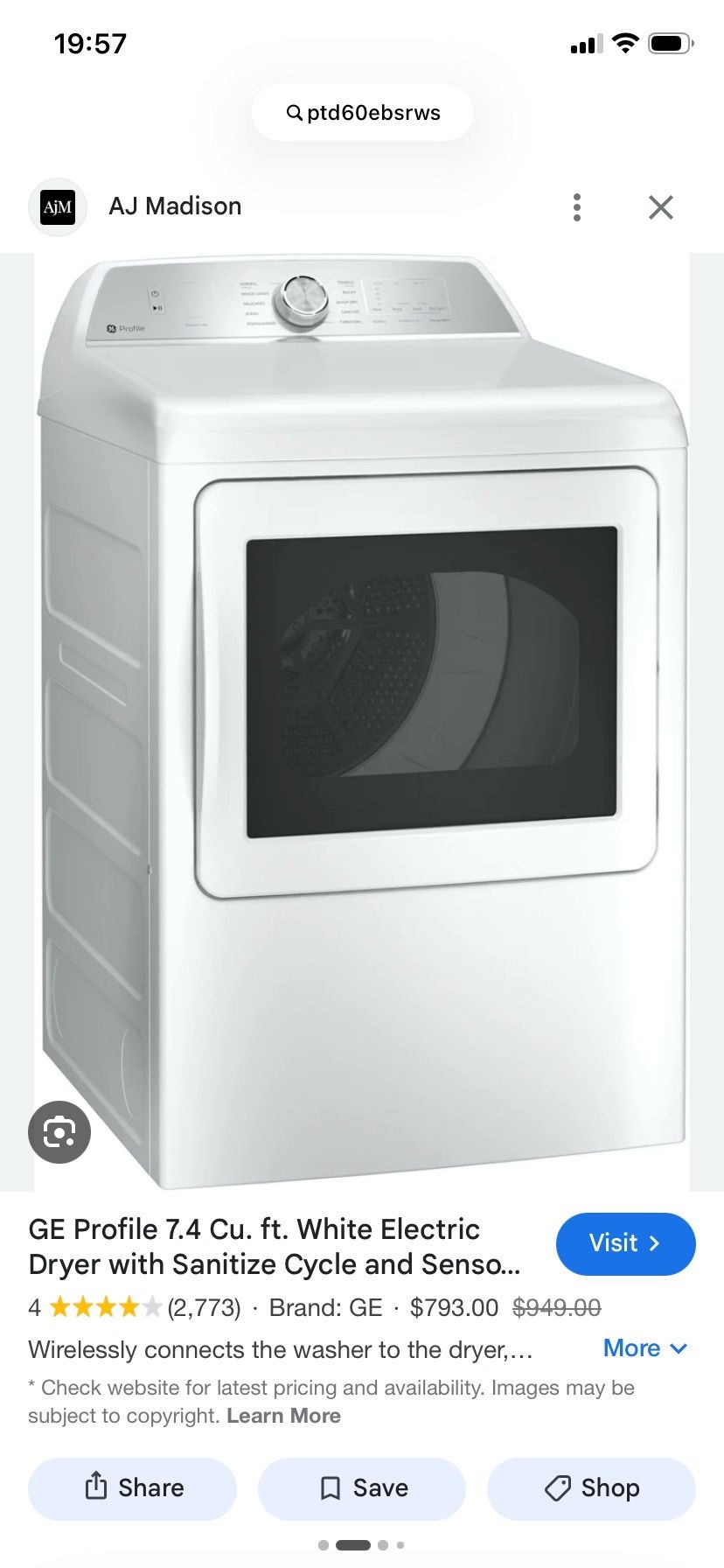 GE Electric Dryer (new in box)