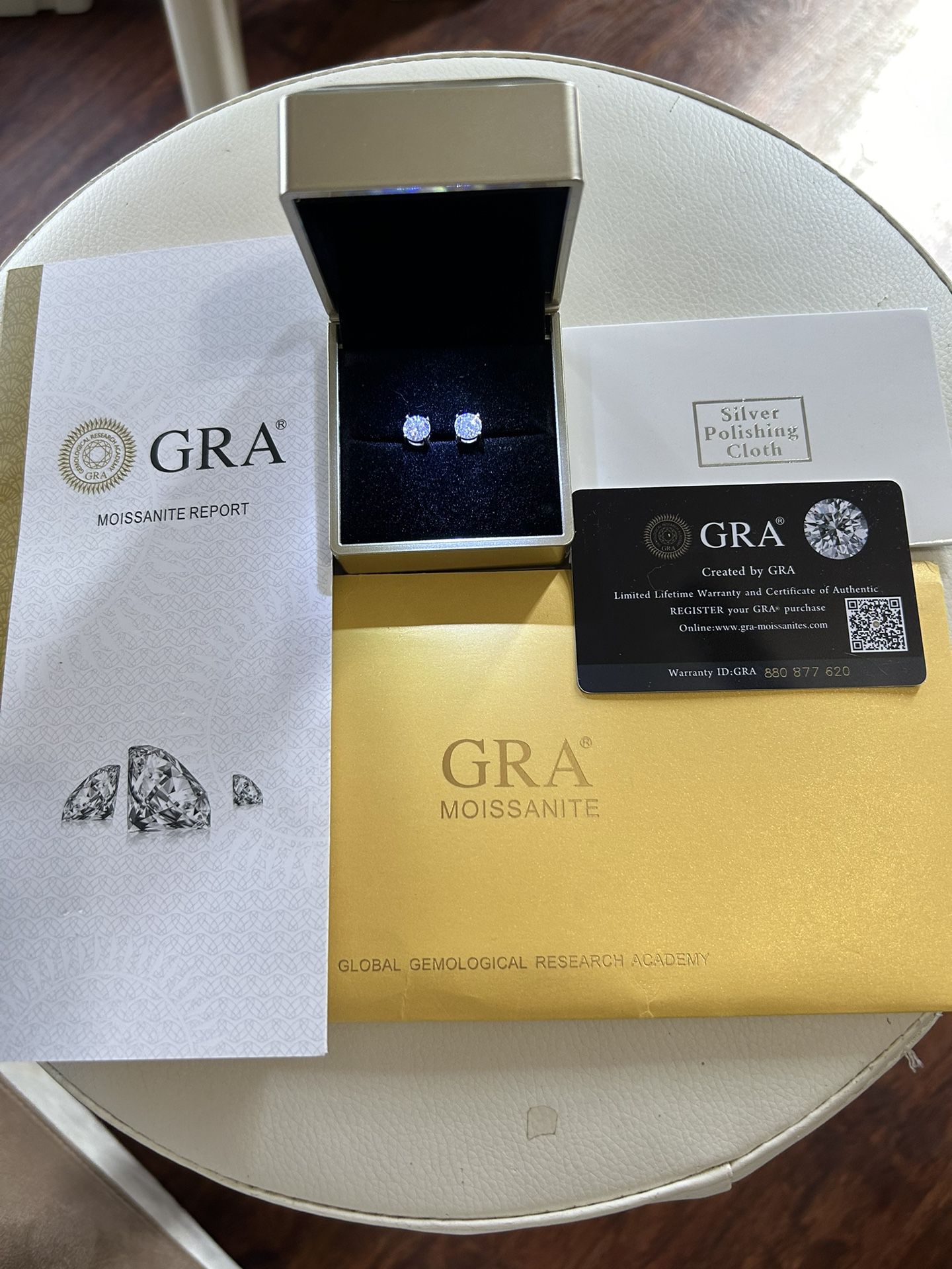 2ct GRA Certified Moissanite Diamond Earring 