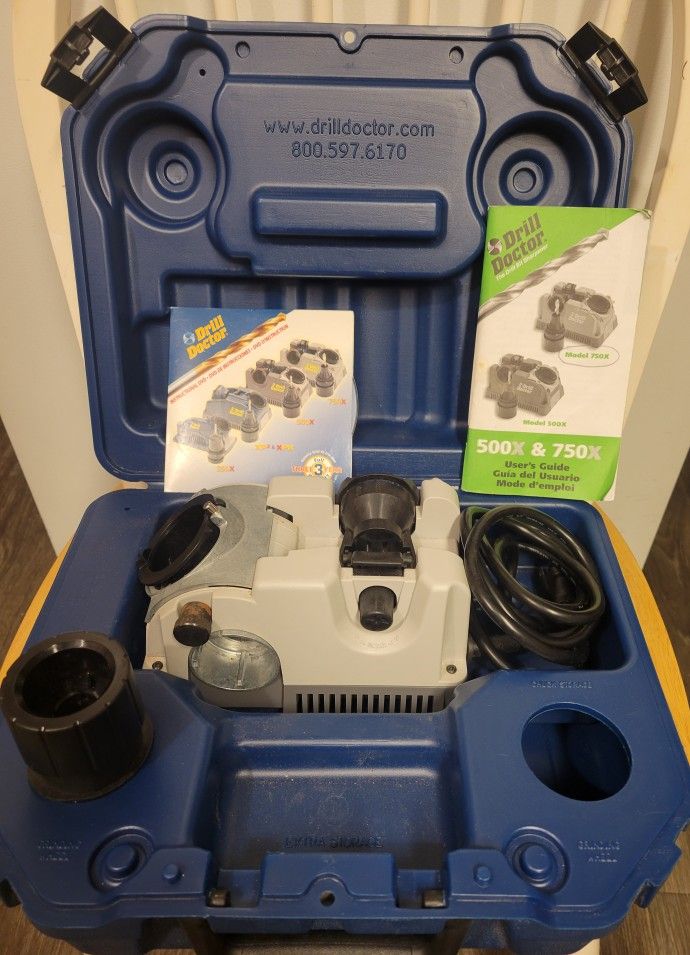 Drill Doctor 750X Drill Bit Sharpener with Case EXCELLENT