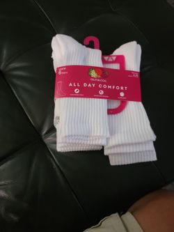 Fruit of the Loom White Crew Socks 5-Pack