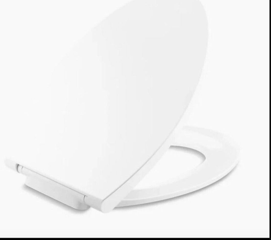 KOHLER Willow Quiet-Close Elongated Front Toilet Seat in White
