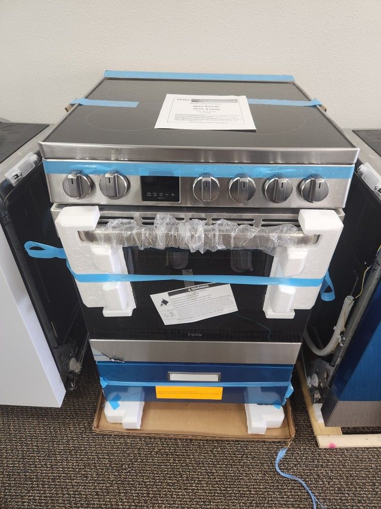 24 in. 4 Burner Element Free-Standing Electric Range With Self Cleaning Convection Oven in Stainless Steel