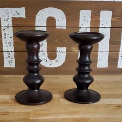 Candle Holders Wood set of 2